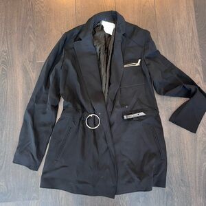 PACO RABANNE Black Metal Blazer Jacket 40